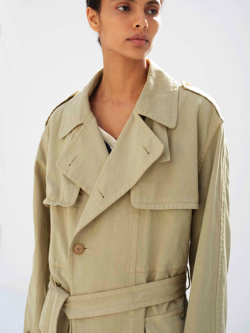 GARMENT-DYED TEXTURED CHINO COAT