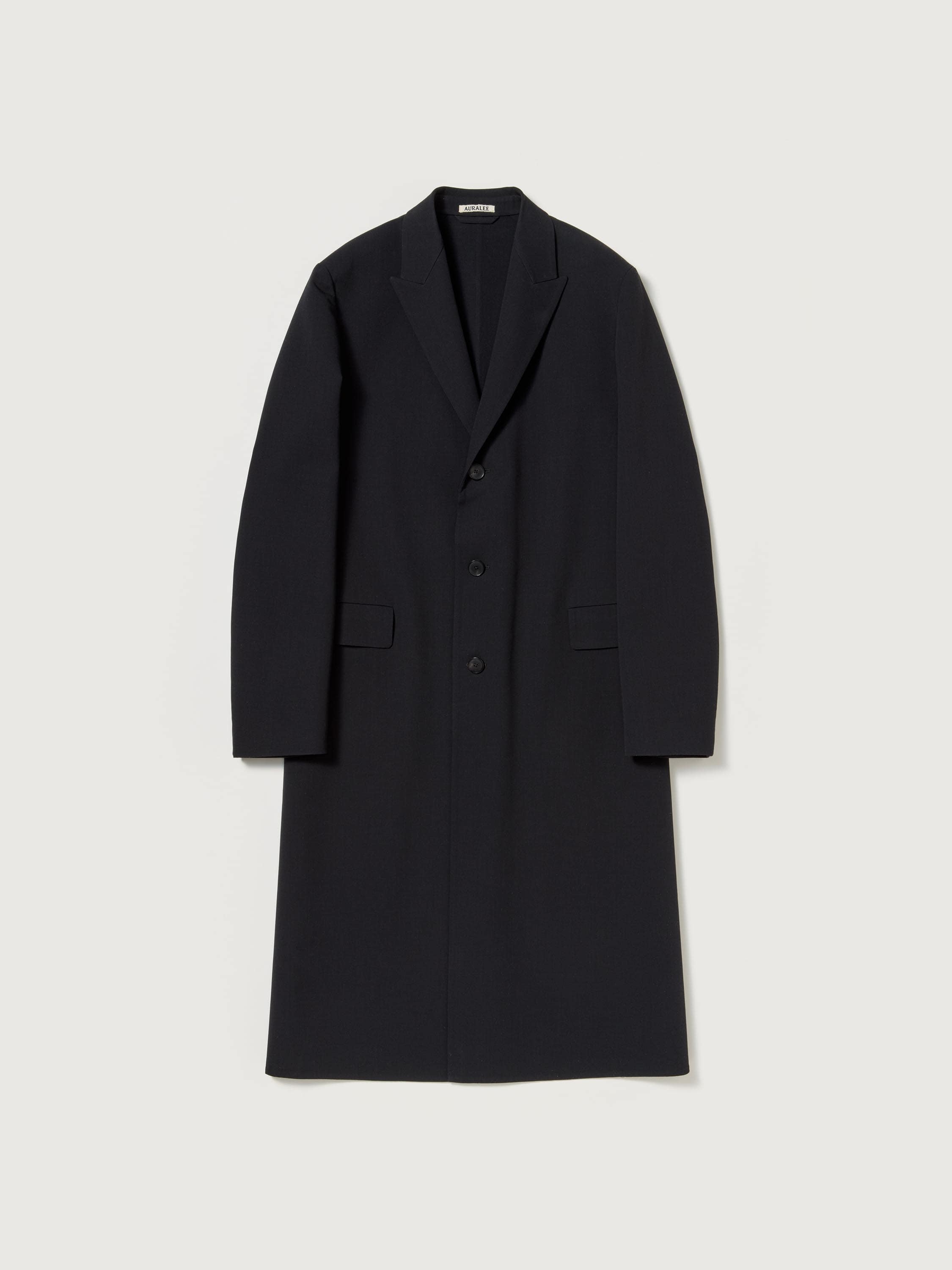 STRUCTURED WOOL GABARDINE HAND SEWN COAT