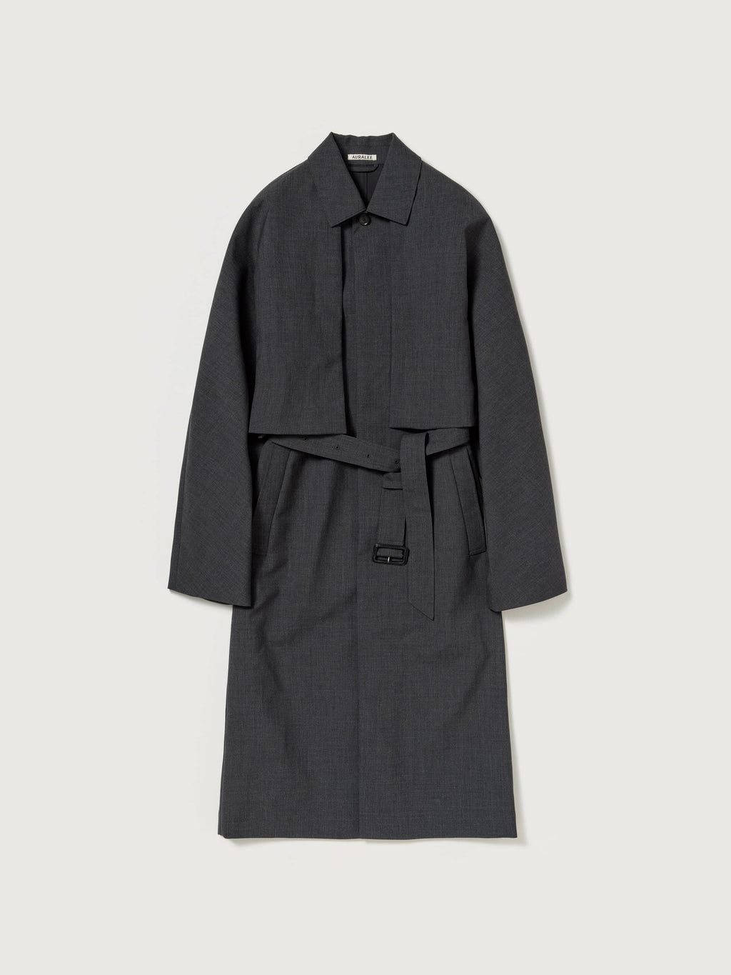 BONDED TROPICAL WOOL LAYERED SOUTIEN COLLAR COAT