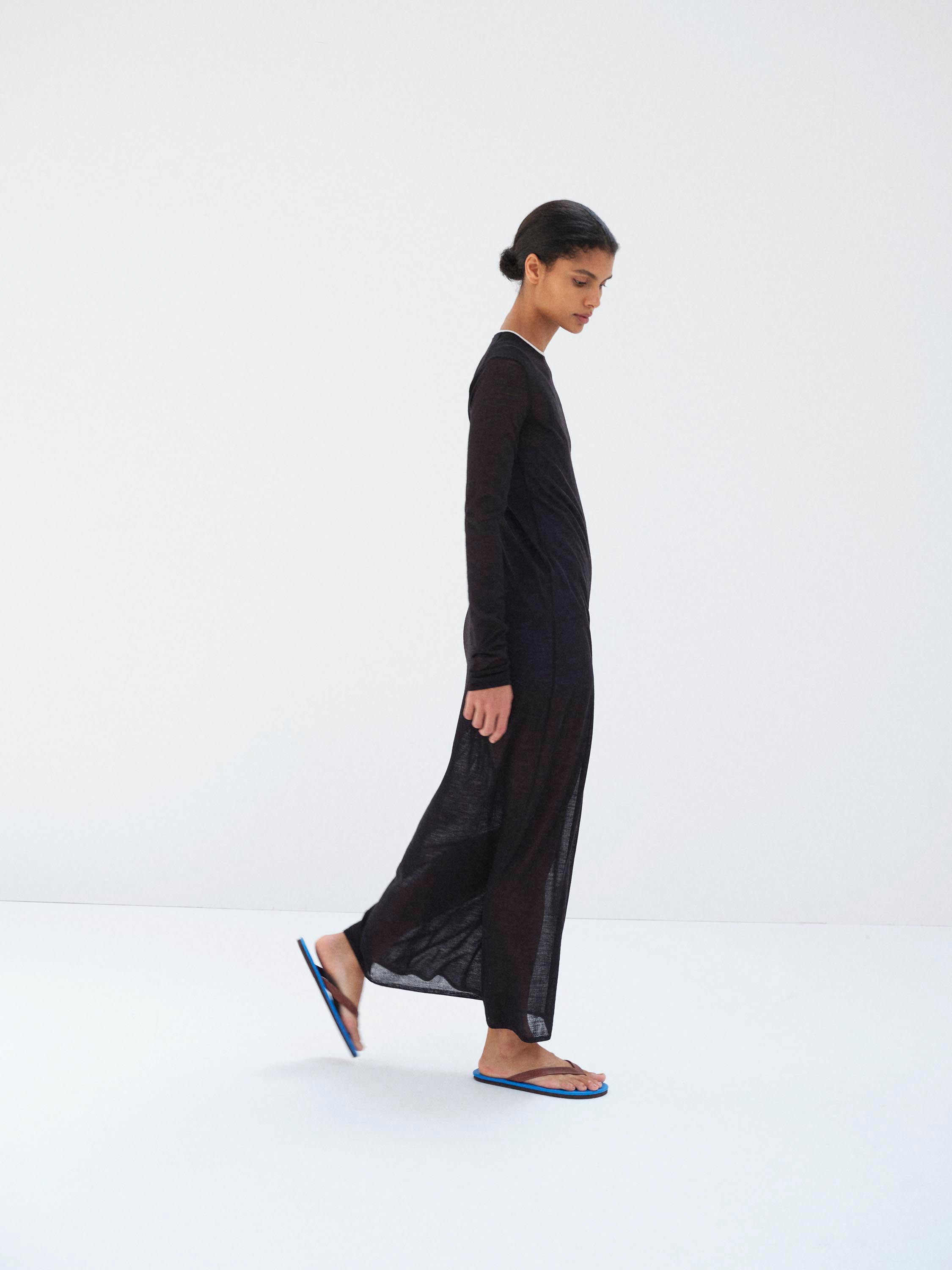 HARD TWIST HIGH GAUGE WOOL SILK KNIT DRESS