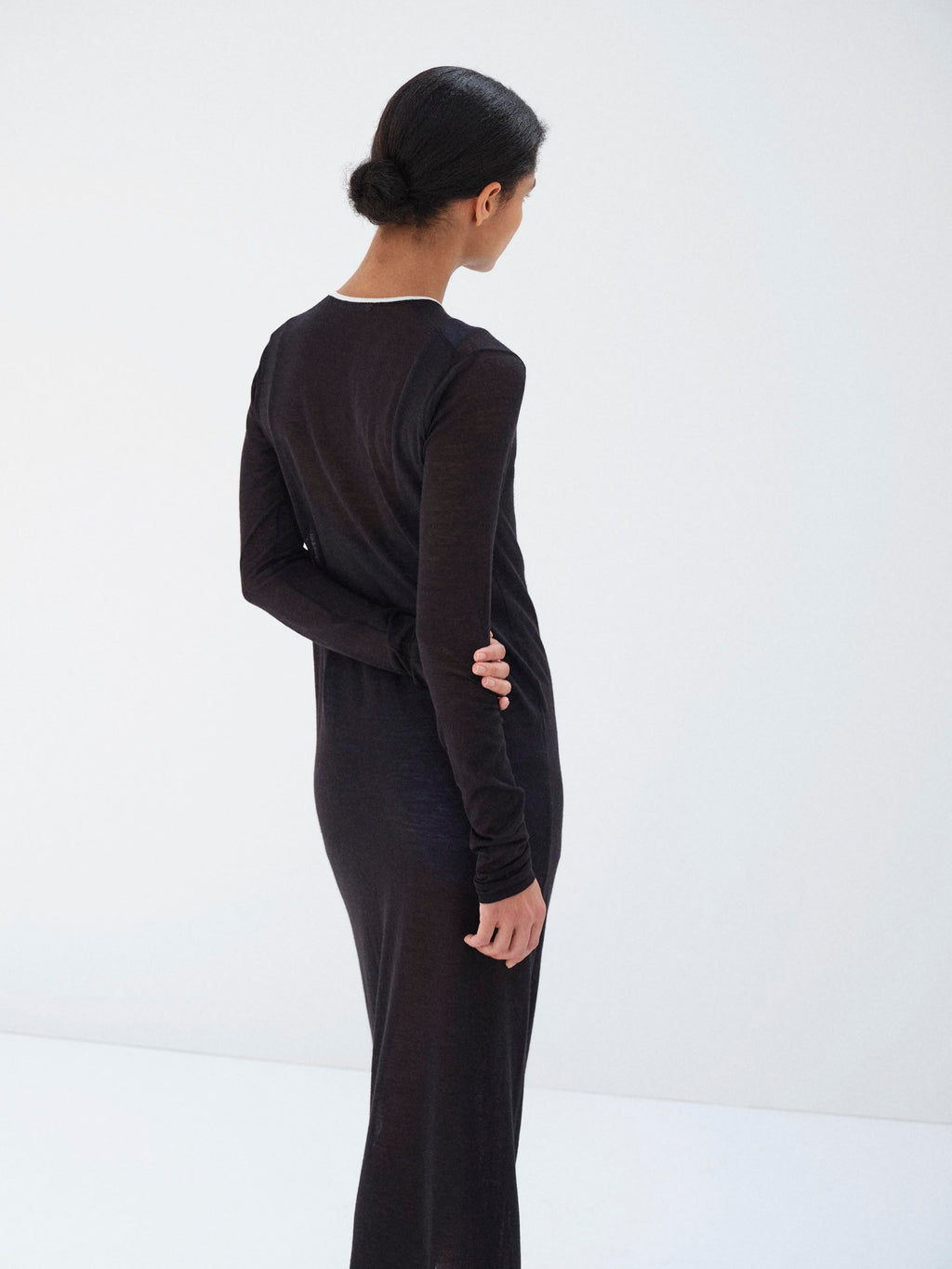 HARD TWIST HIGH GAUGE WOOL SILK KNIT DRESS
