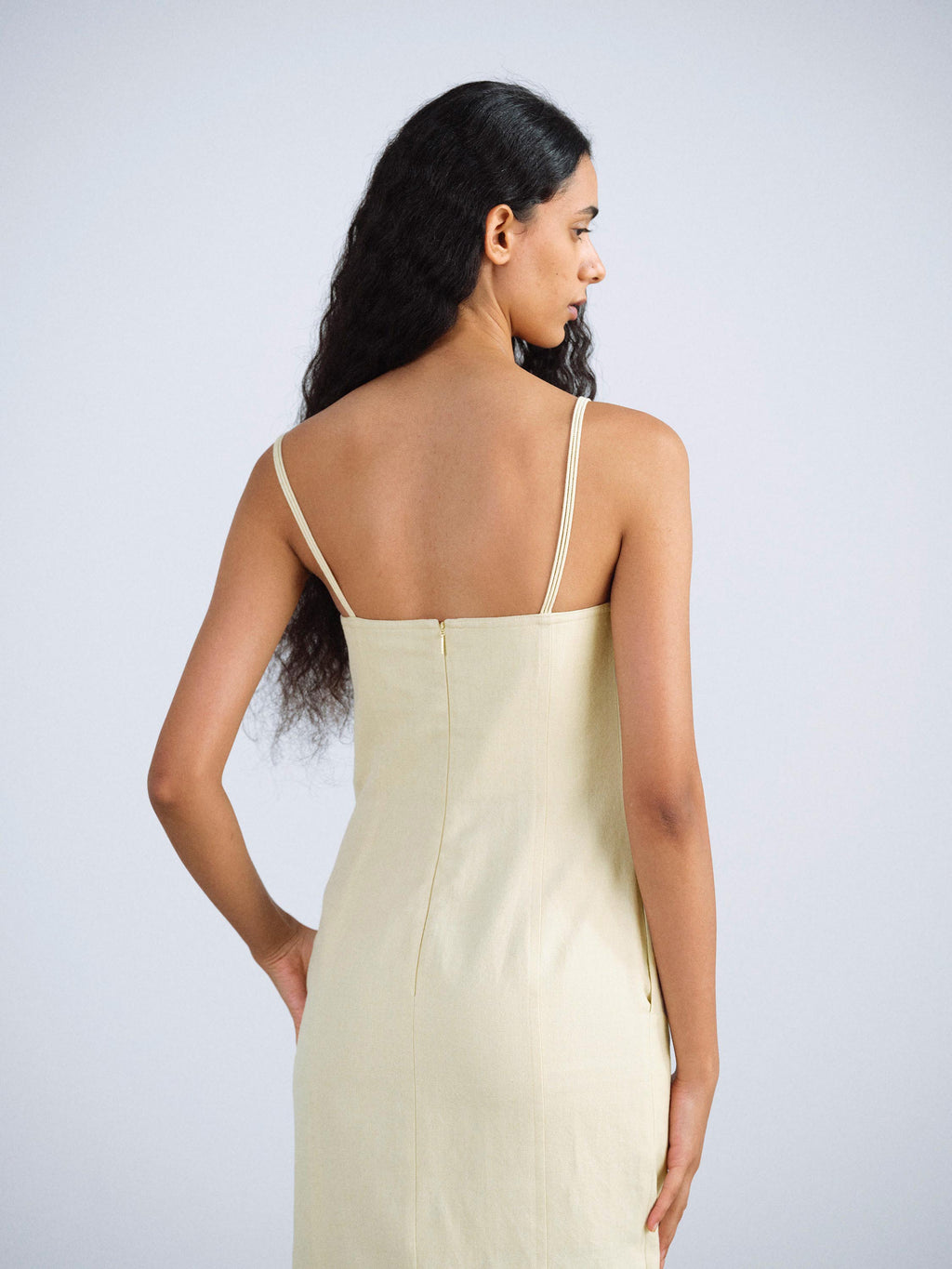 WOOL COTTON LINEN OX CAMISOLE DRESS