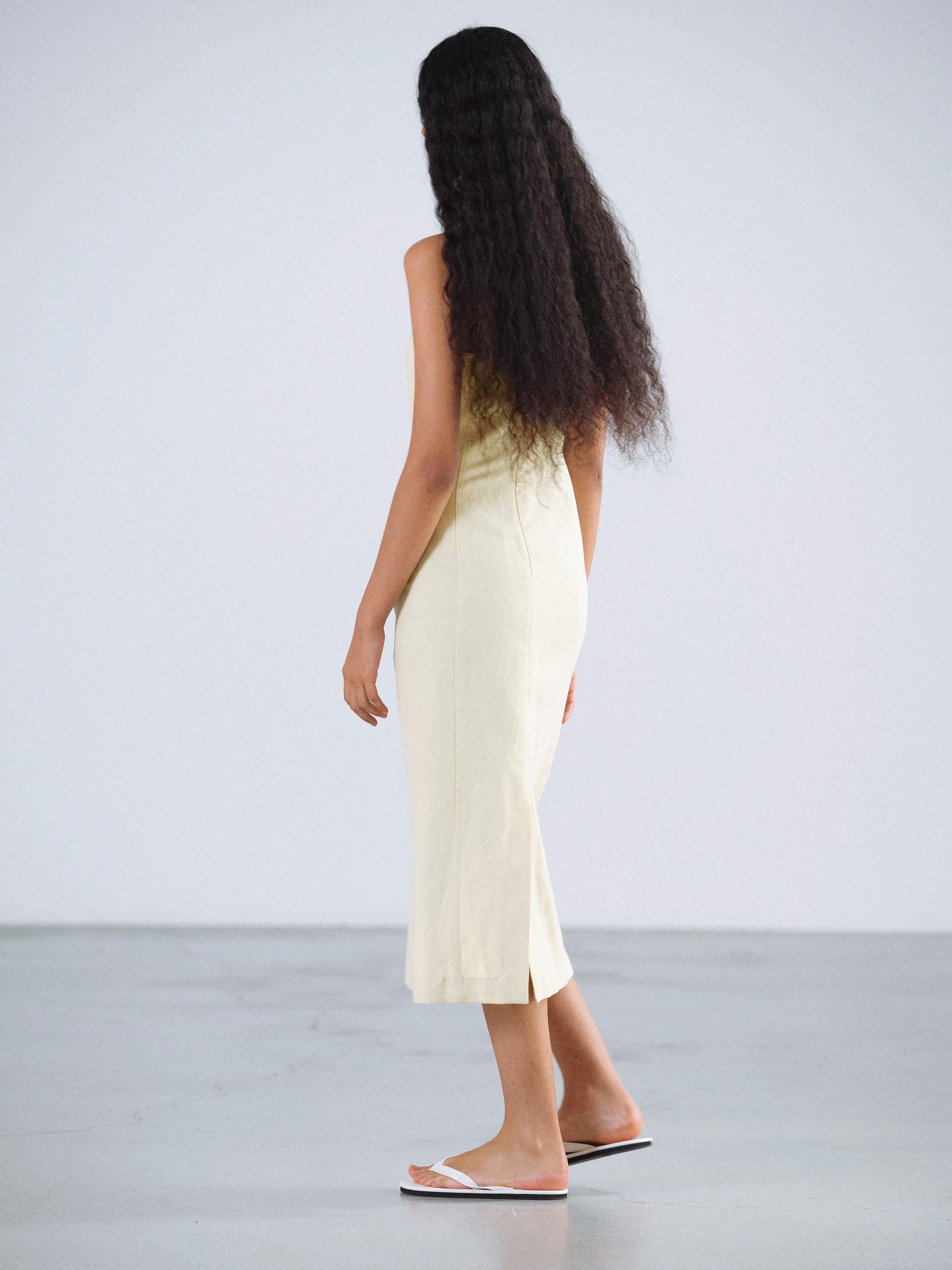 WOOL COTTON LINEN OX CAMISOLE DRESS