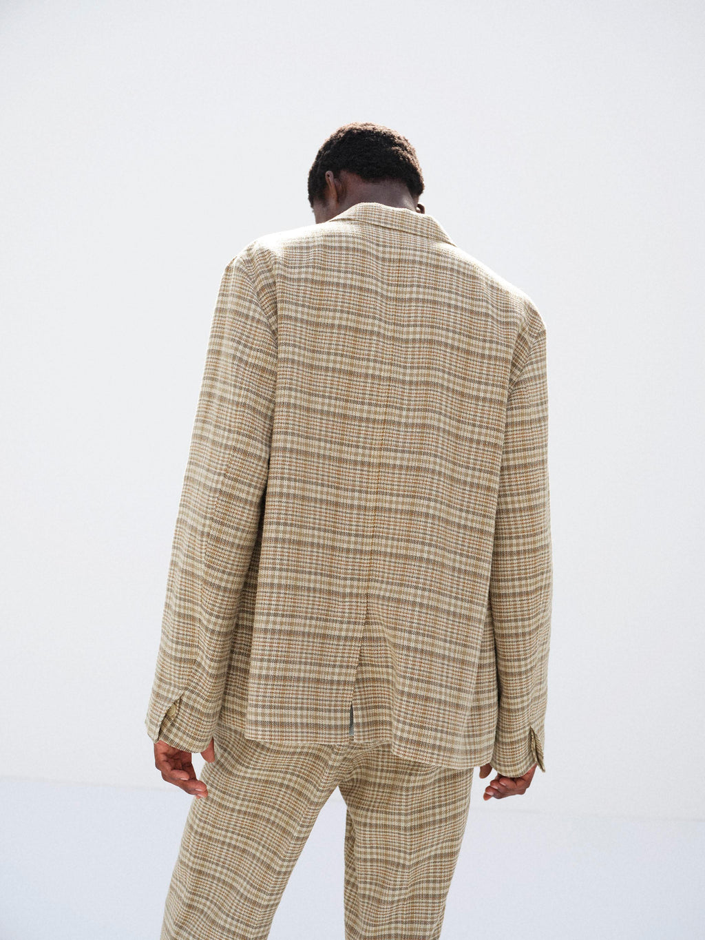 SILK LINEN NEP CHECK JACKET