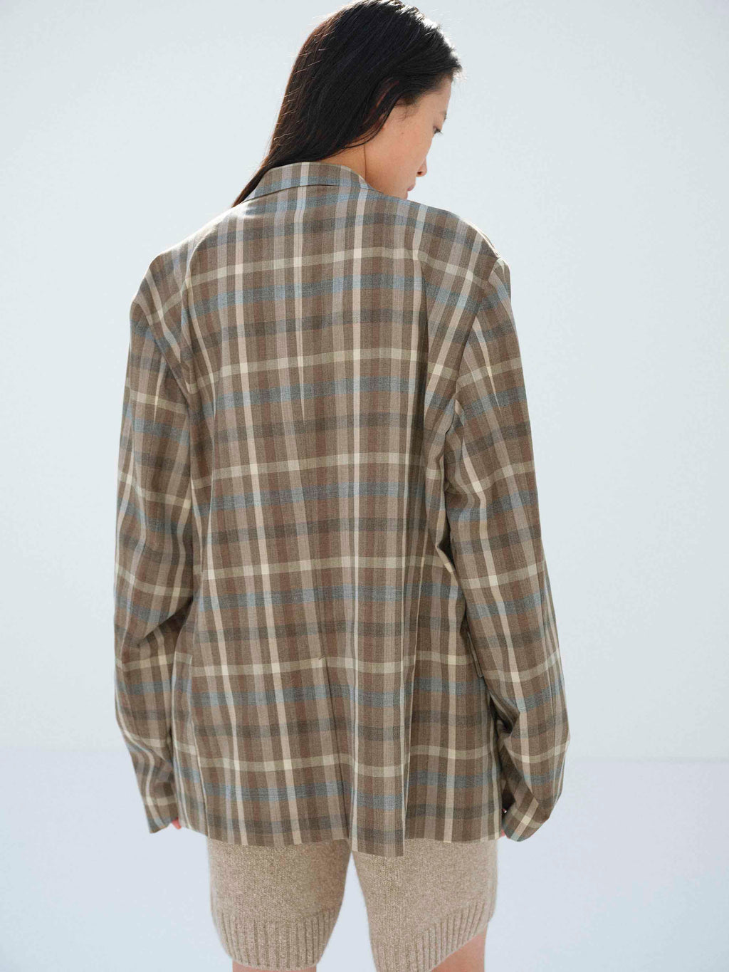 SUPER FINE TROPICAL WOOL CHECK JACKET