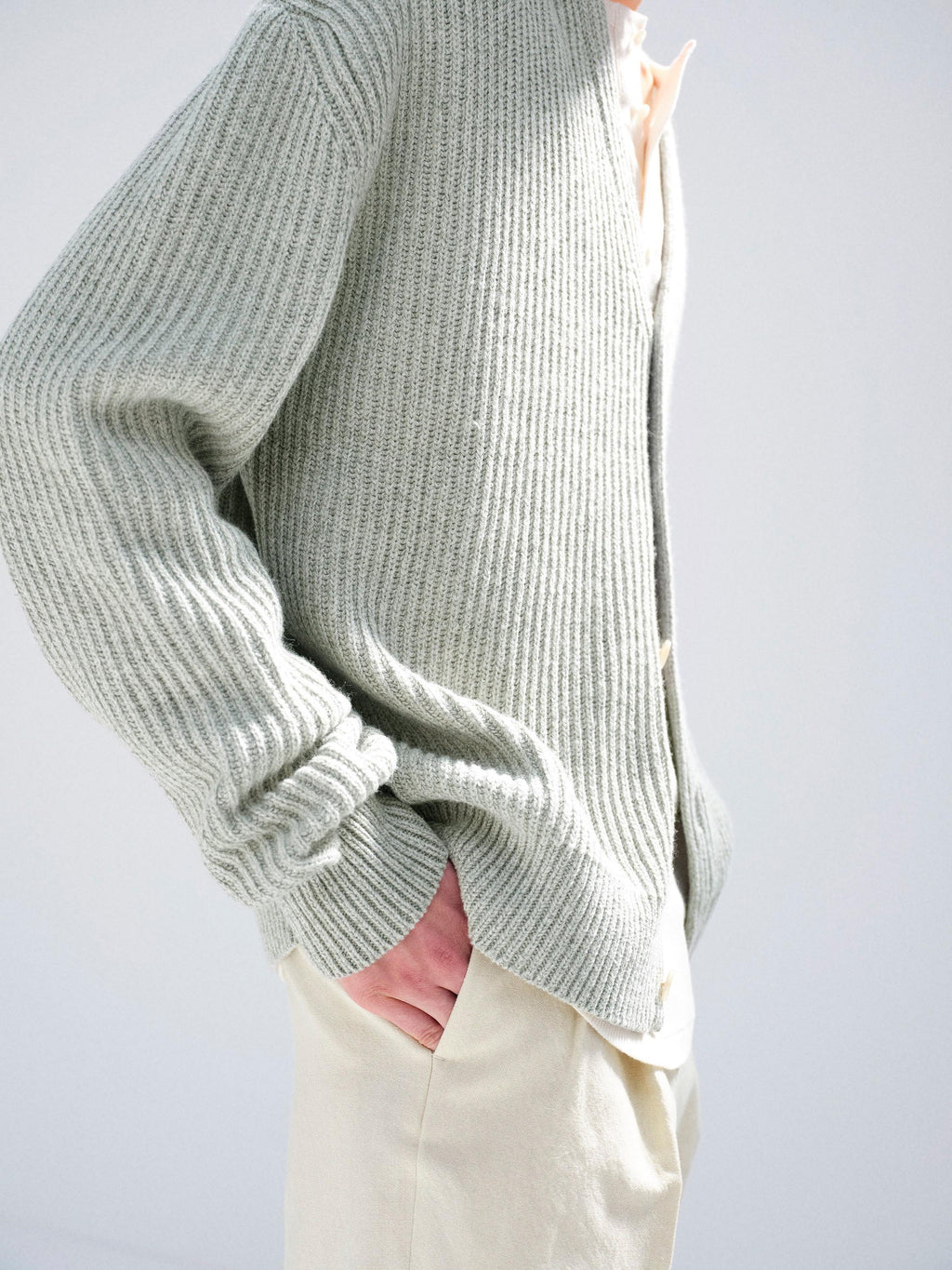 CASHMERE SILK MELANGE KNIT CARDIGAN