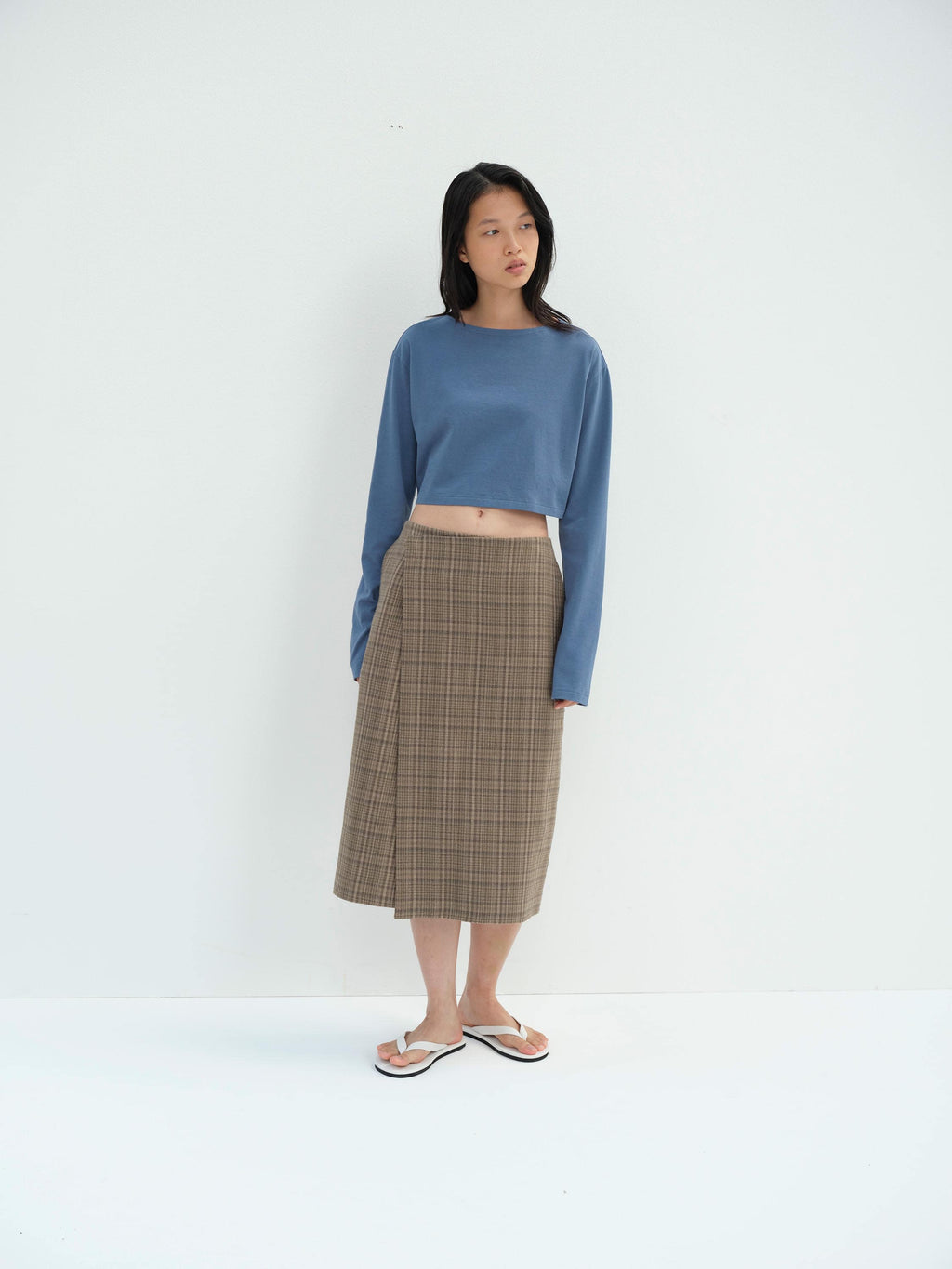 HIGH GAUGE COTTON JERSEY BOAT NECK L/S TEE