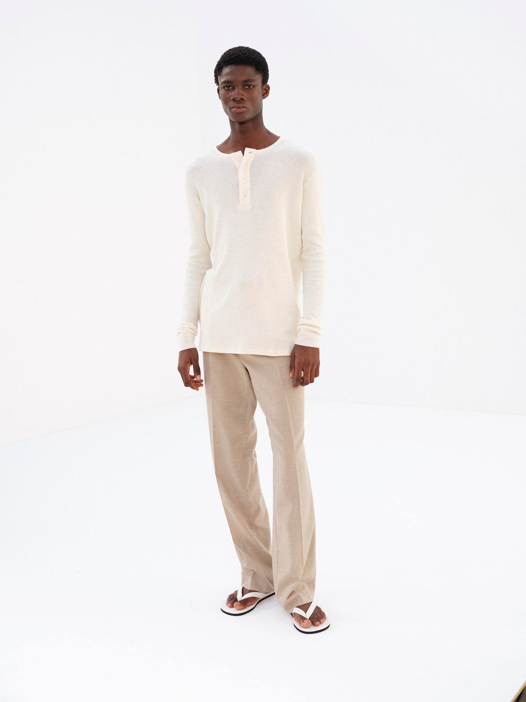 ORGANIC SOFT RIB HENLEY NECK P/O