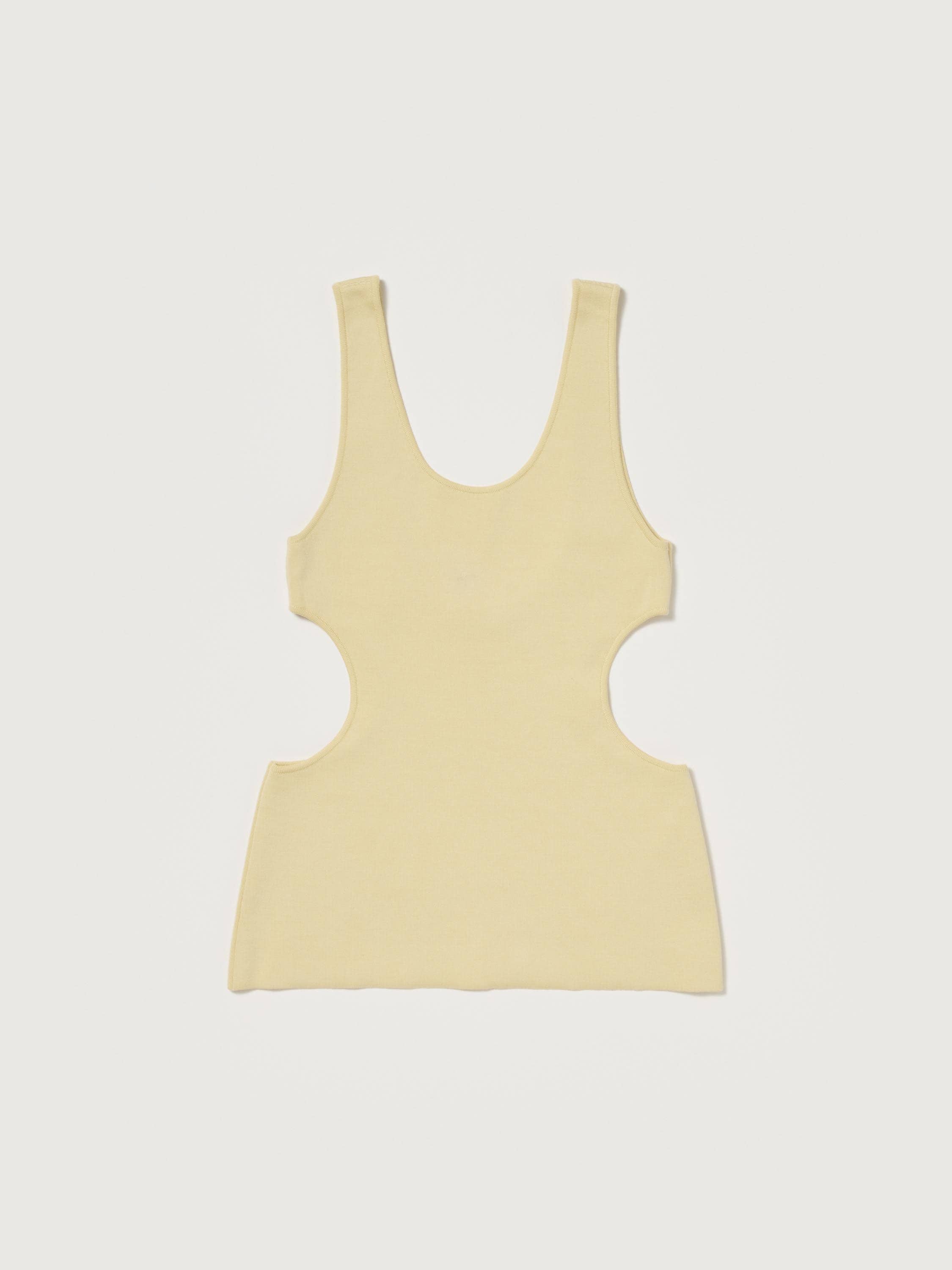 DOUBLE FACED SILK COTTON KNIT LONG TANK