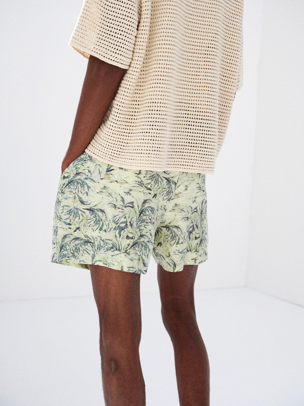 PRINTED AIRY SILK SHORTS