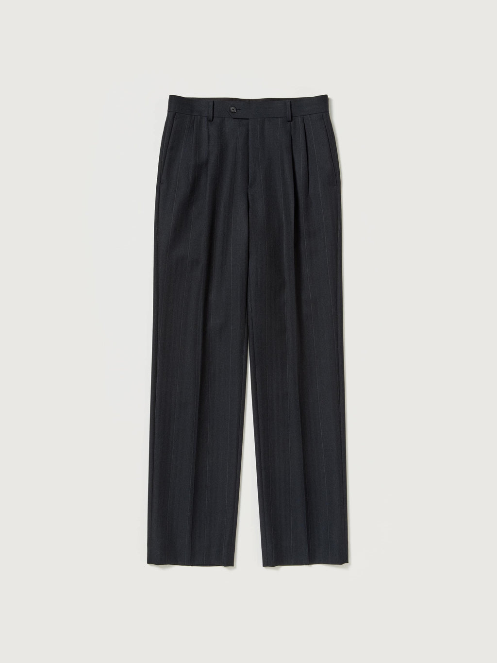 BLUEFACED WOOL TWO-TUCK SLACKS