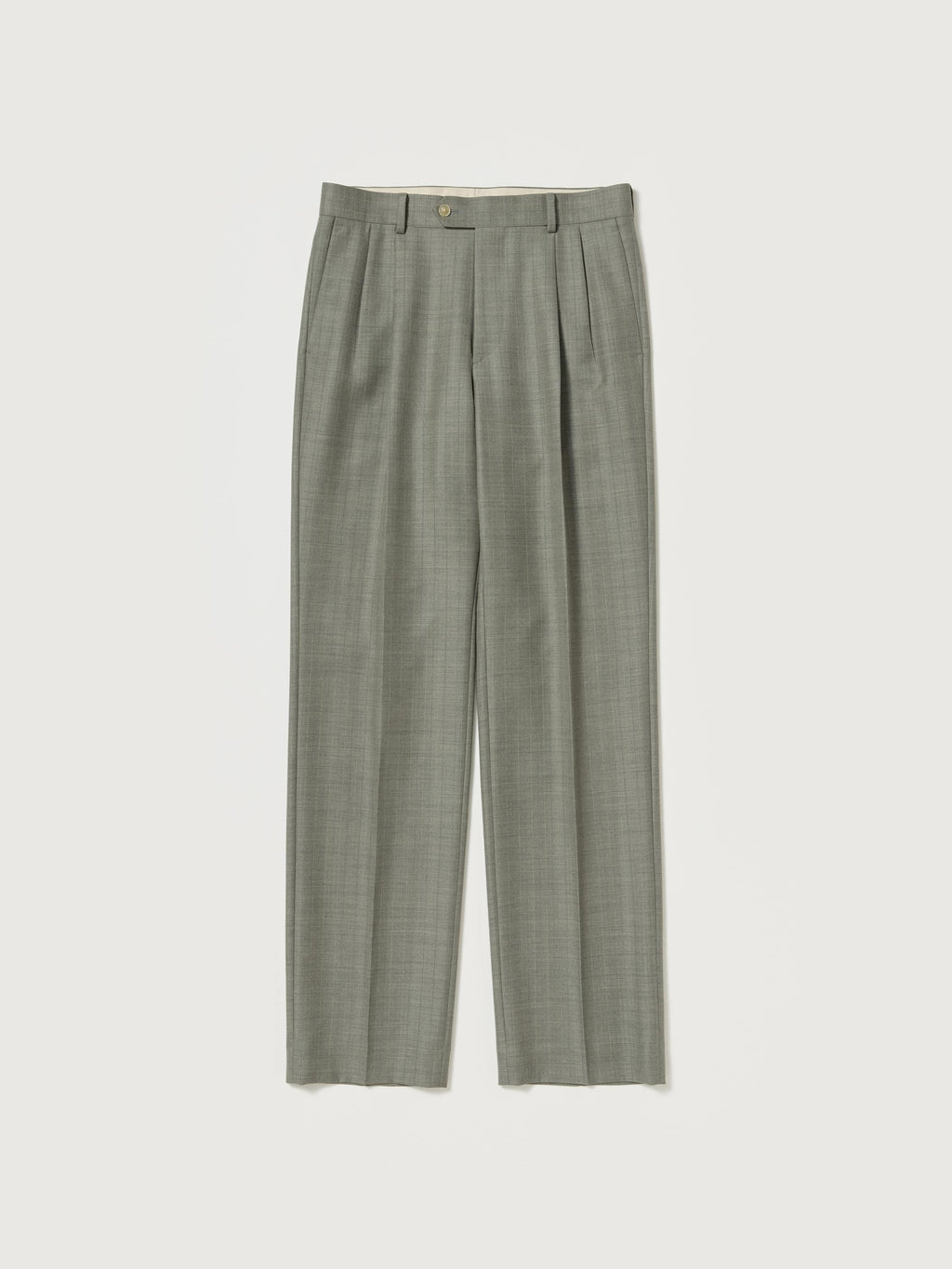 BLUEFACED WOOL TWO-TUCK SLACKS