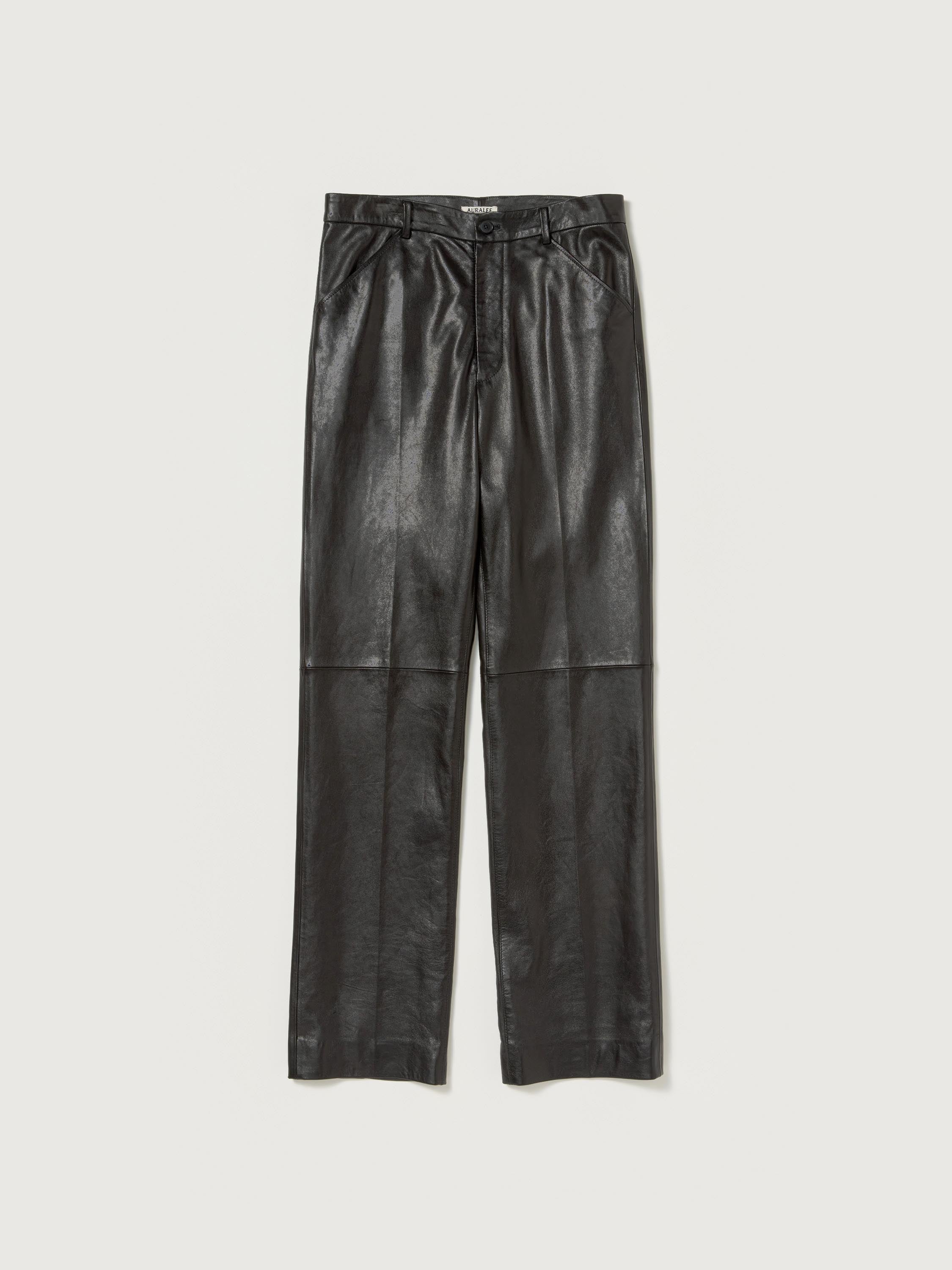 TEXTURED LAMB LEATHER PANTS