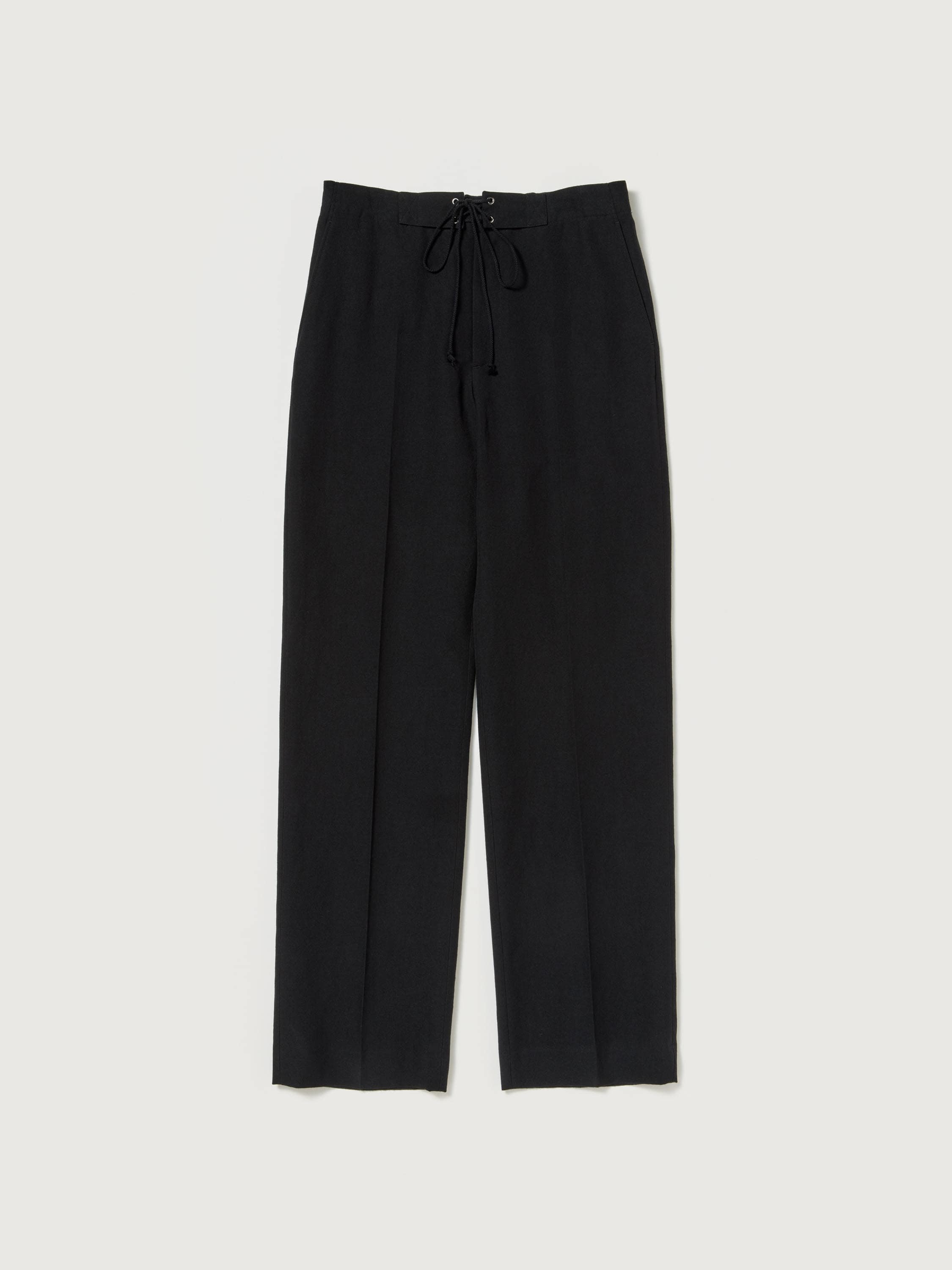 WOOL COTTON LINEN OX DRAWSTRING PANTS