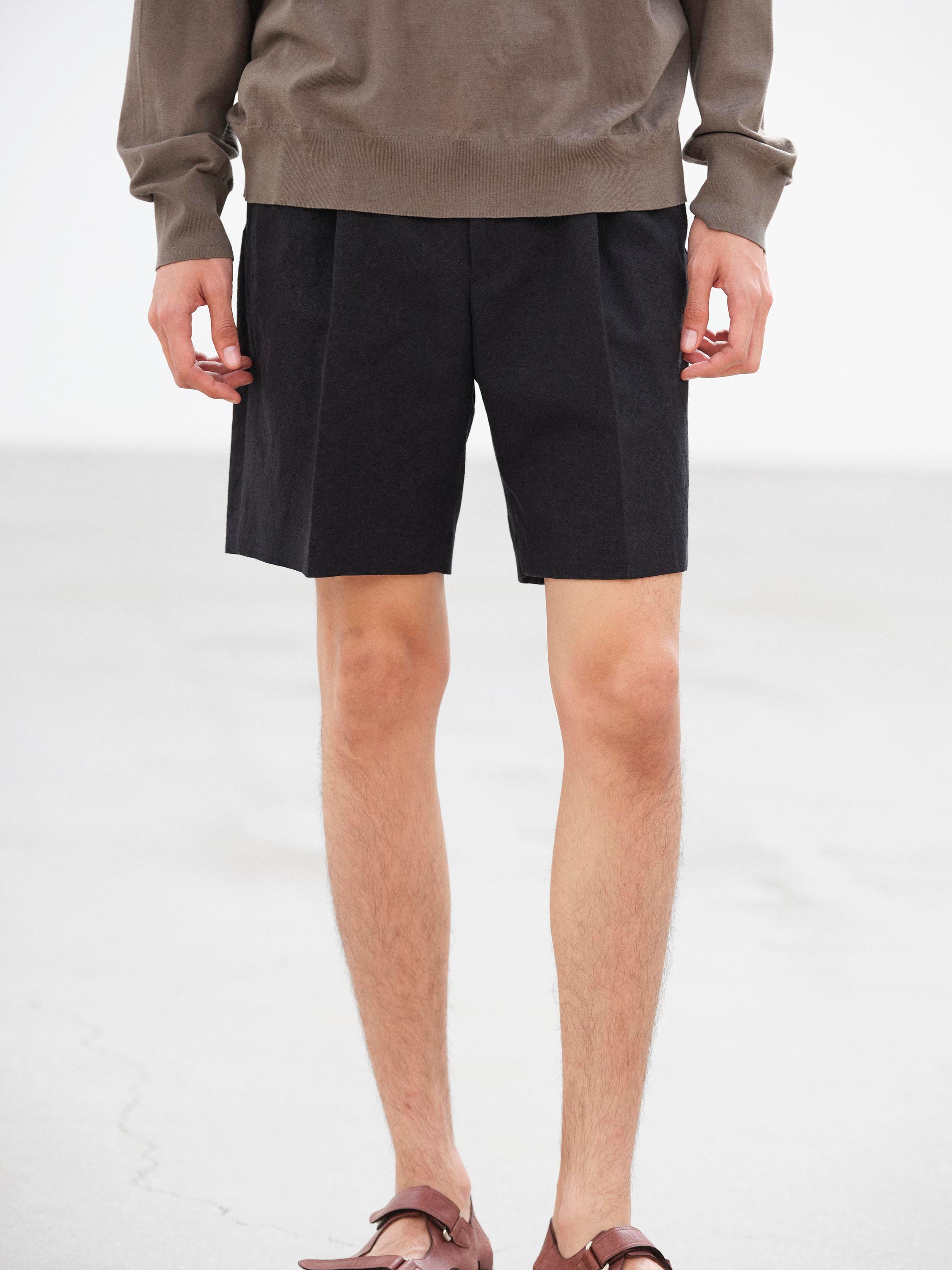 WOOL COTTON LINEN OX SHORTS