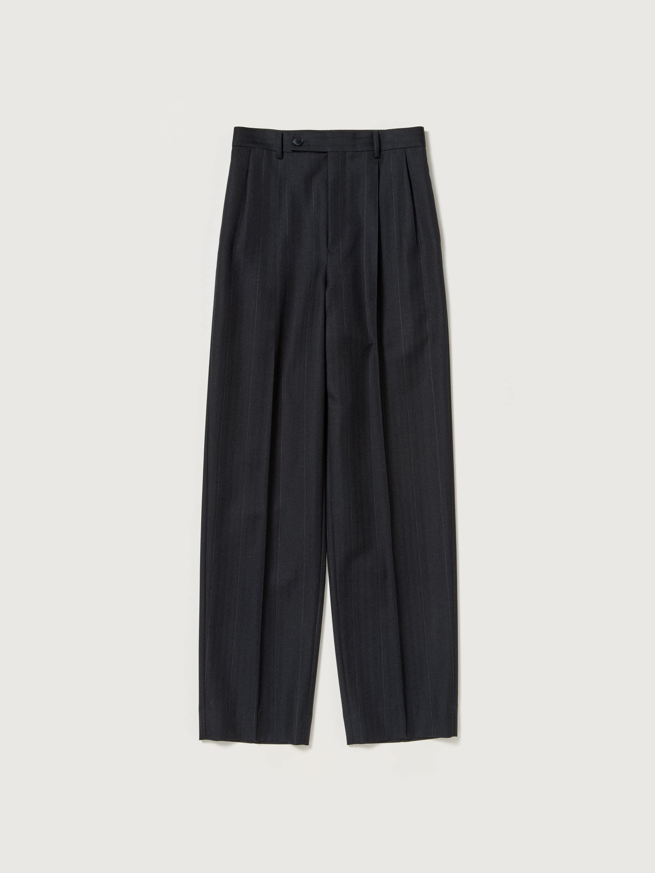 BLUEFACED WOOL TWO-TUCK SLACKS