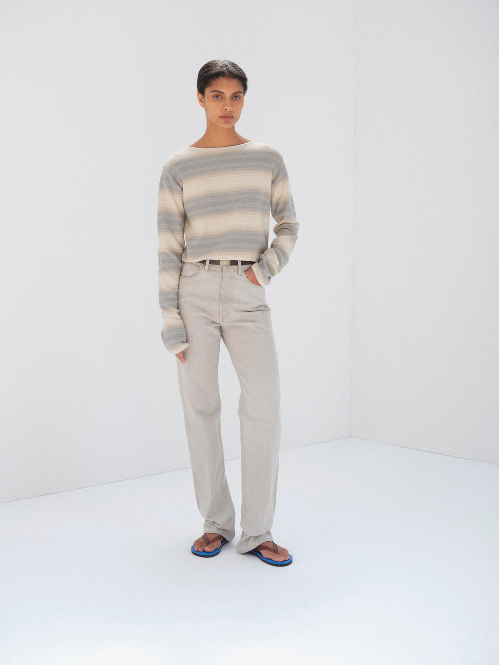 FADED HARD TWIST BROWN DENIM 5P PANTS