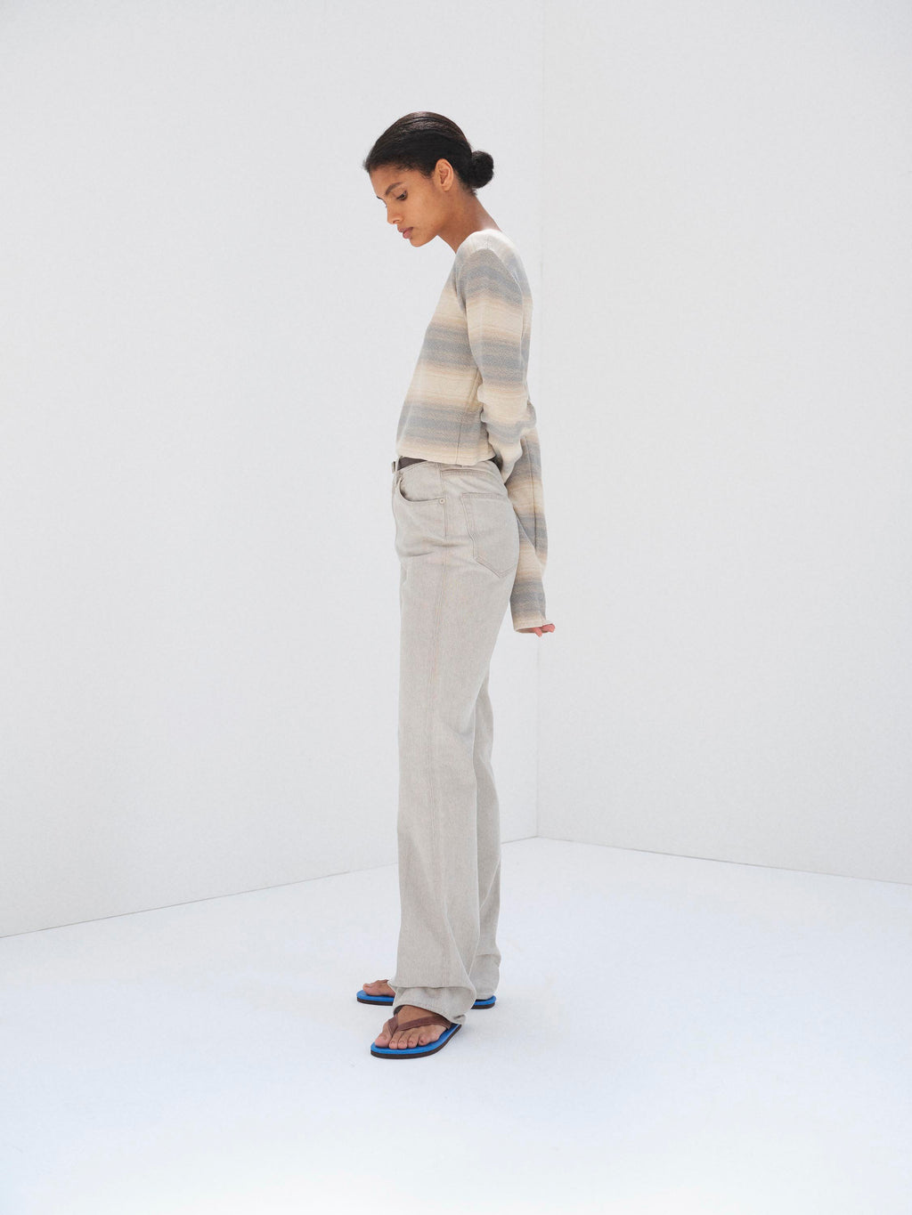 FADED HARD TWIST BROWN DENIM 5P PANTS