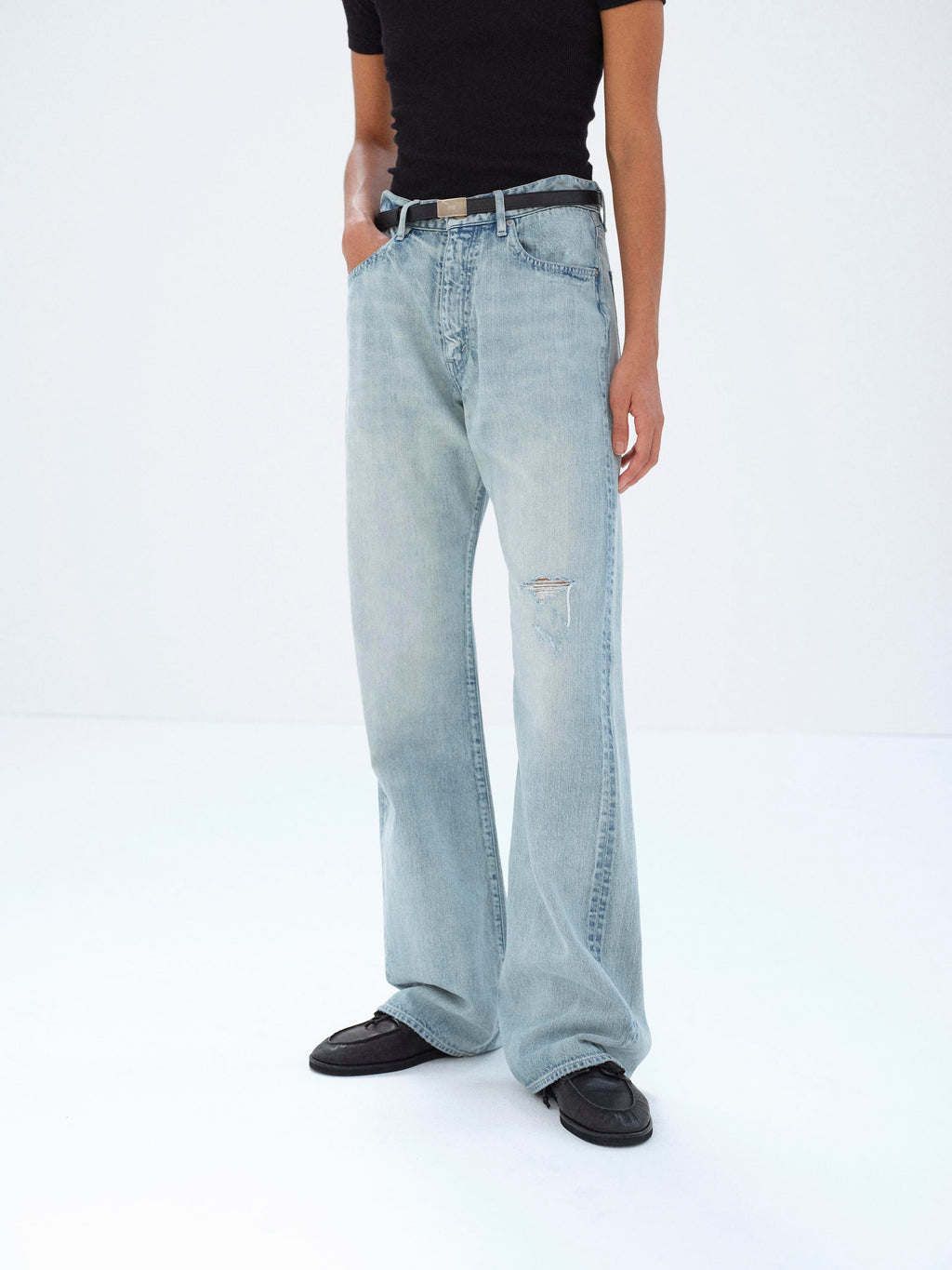 FADED SELVEDGE LIGHT DENIM PANTS