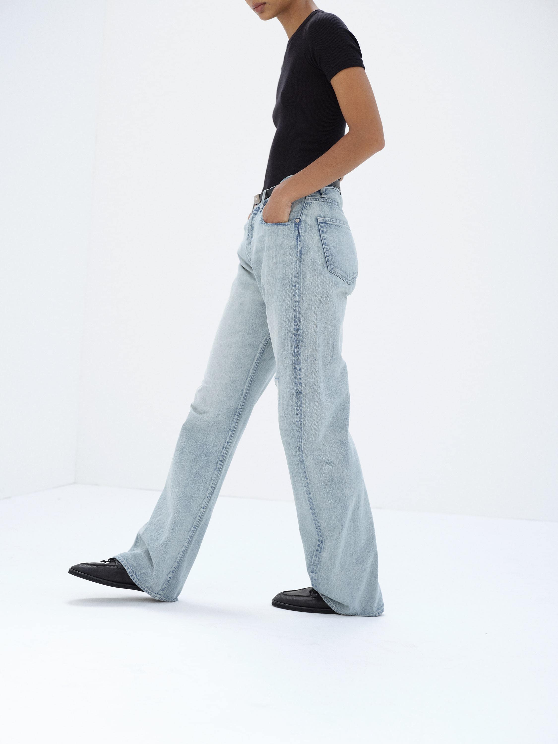 FADED SELVEDGE LIGHT DENIM PANTS