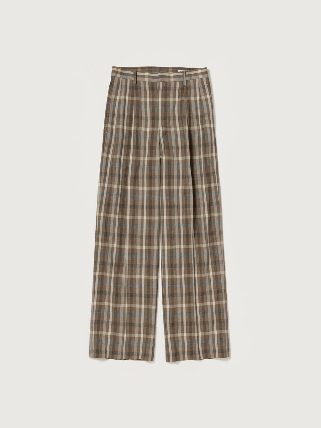 SUPER FINE TROPICAL WOOL CHECK TWO-TUCK SLACKS