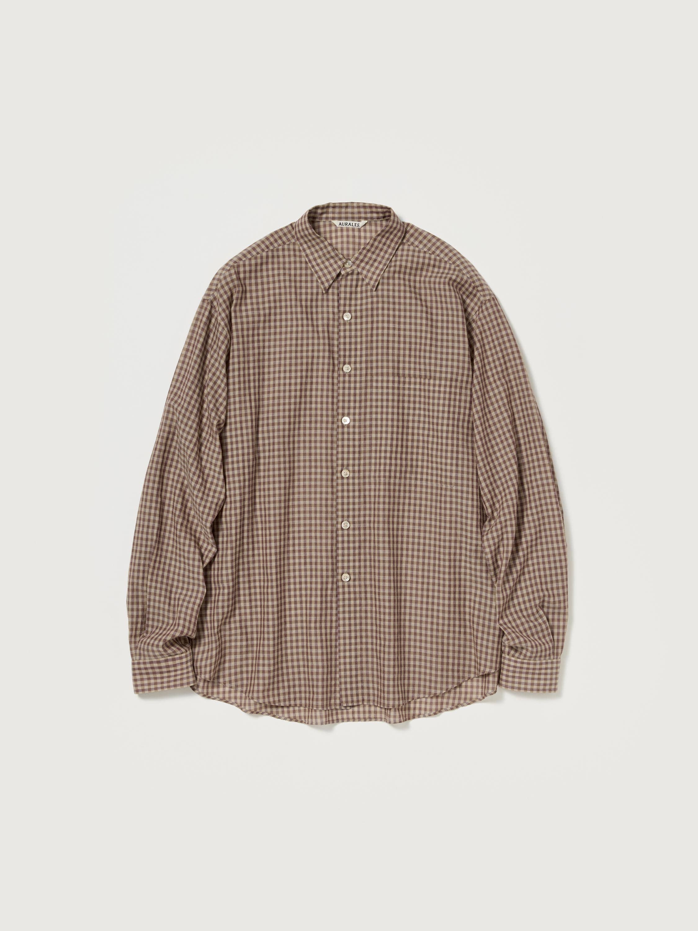 AIRY LIGHT COTTON CHECK BIG SHIRT