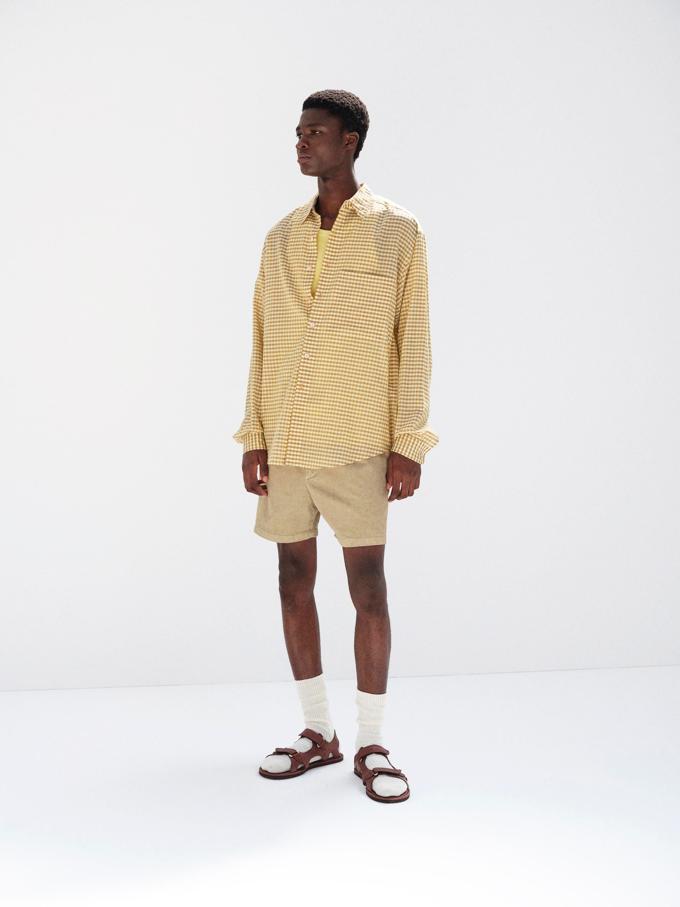 AIRY LIGHT COTTON CHECK BIG SHIRT