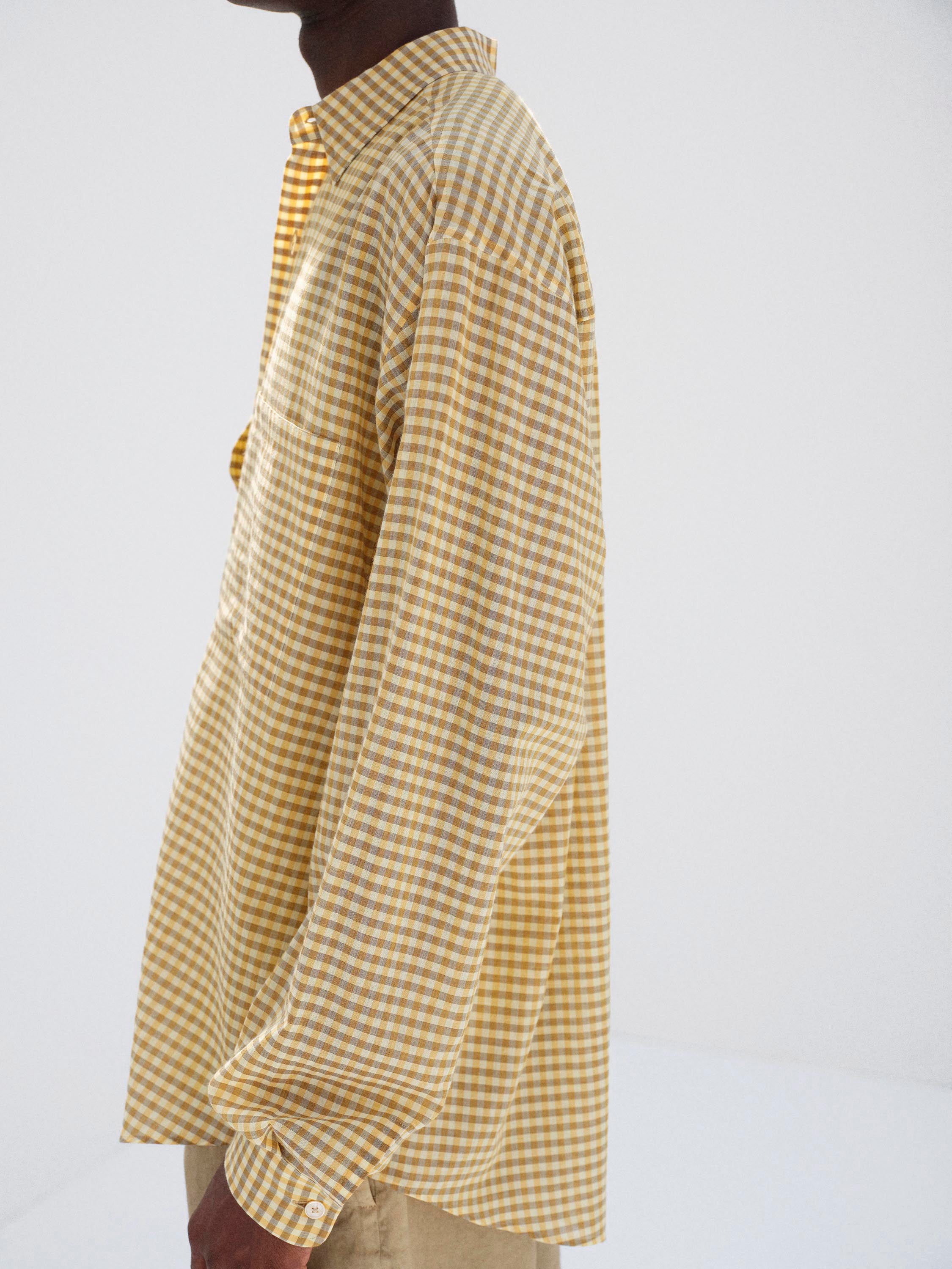 AIRY LIGHT COTTON CHECK BIG SHIRT