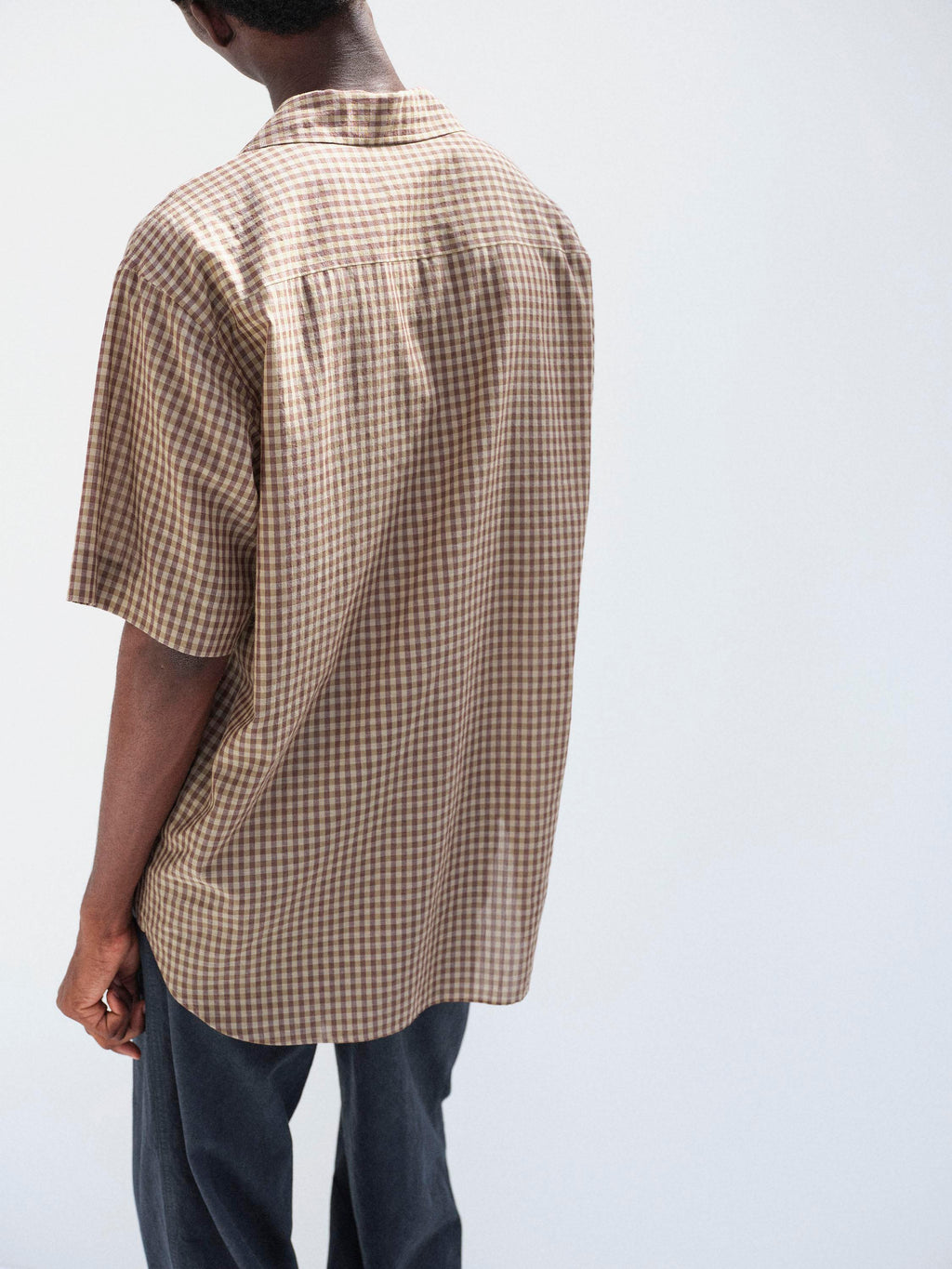 AIRY LIGHT COTTON CHECK HALF SLEEVED SHIRT
