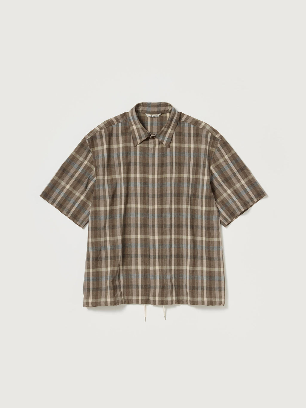 SUPER FINE TROPICAL WOOL CHECK HALF-SLEEVED SHIRT
