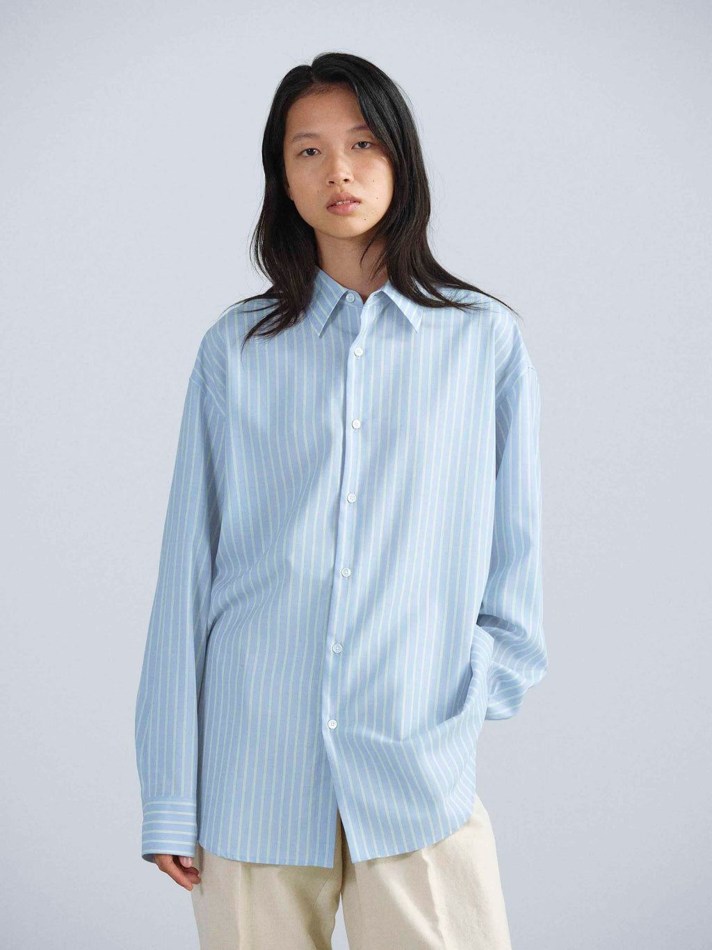 SUPER FINE WOOL STRIPE SHIRT