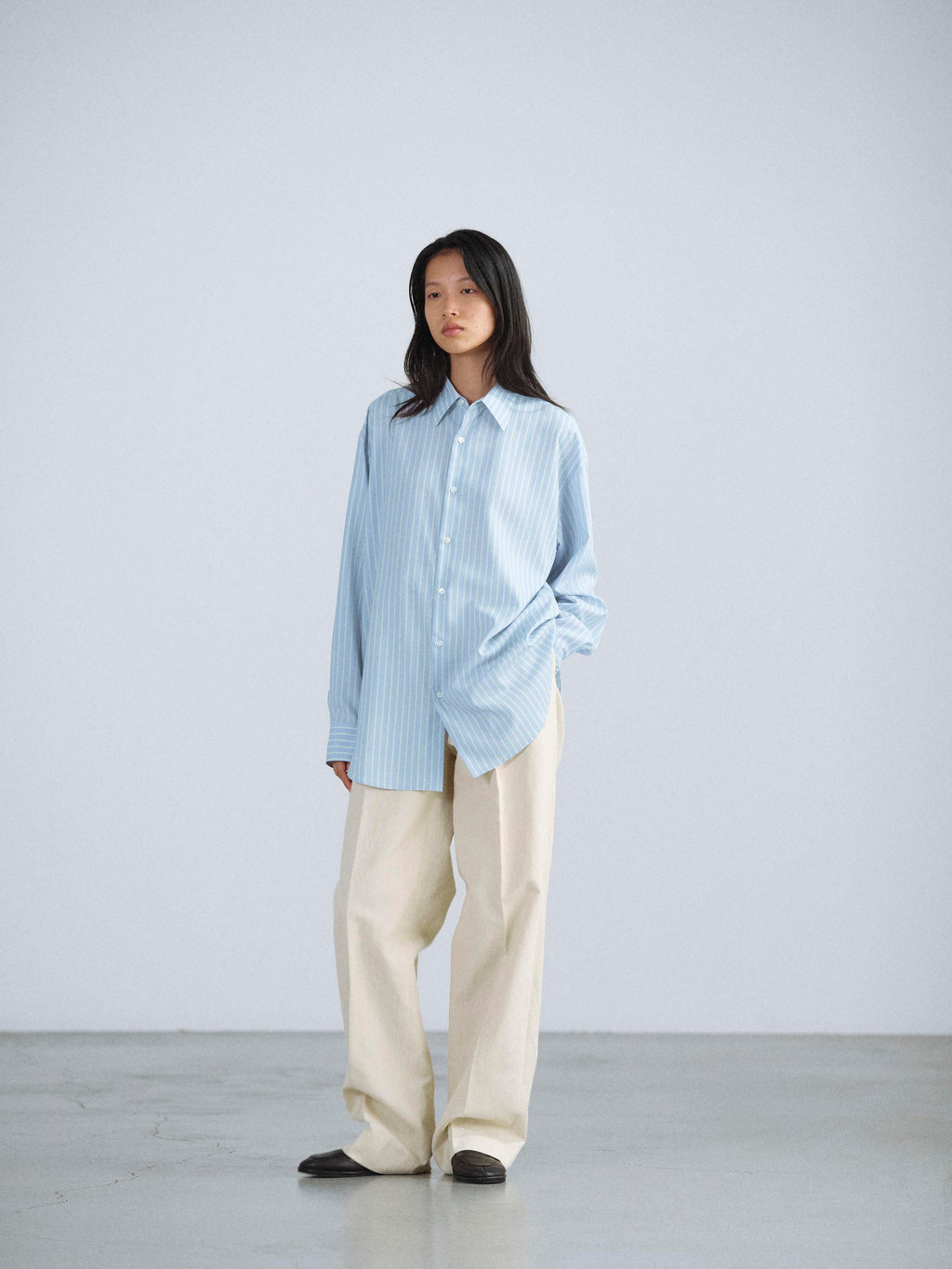 SUPER FINE WOOL STRIPE SHIRT