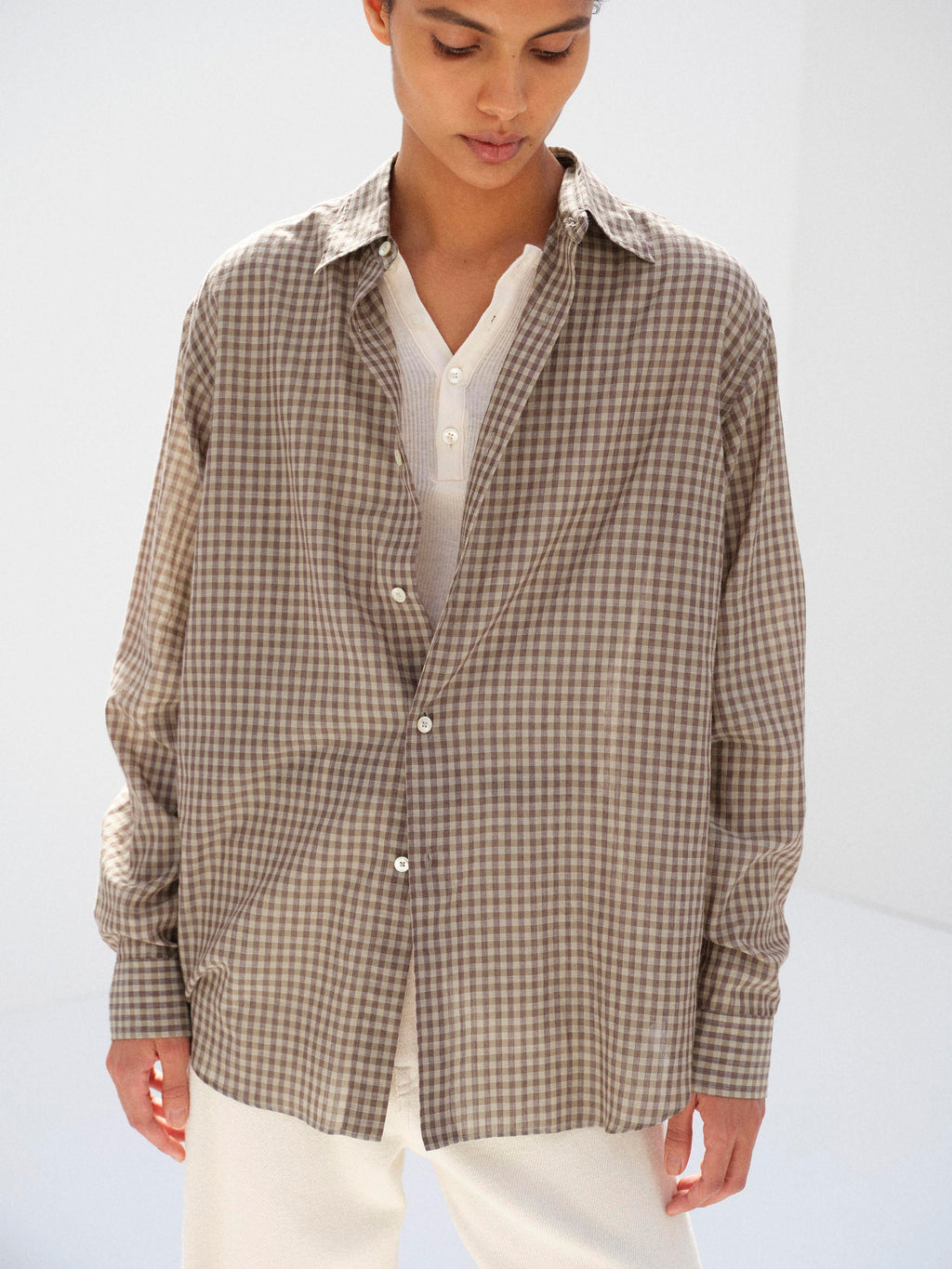 AIRY LIGHT COTTON CHECK SHIRT