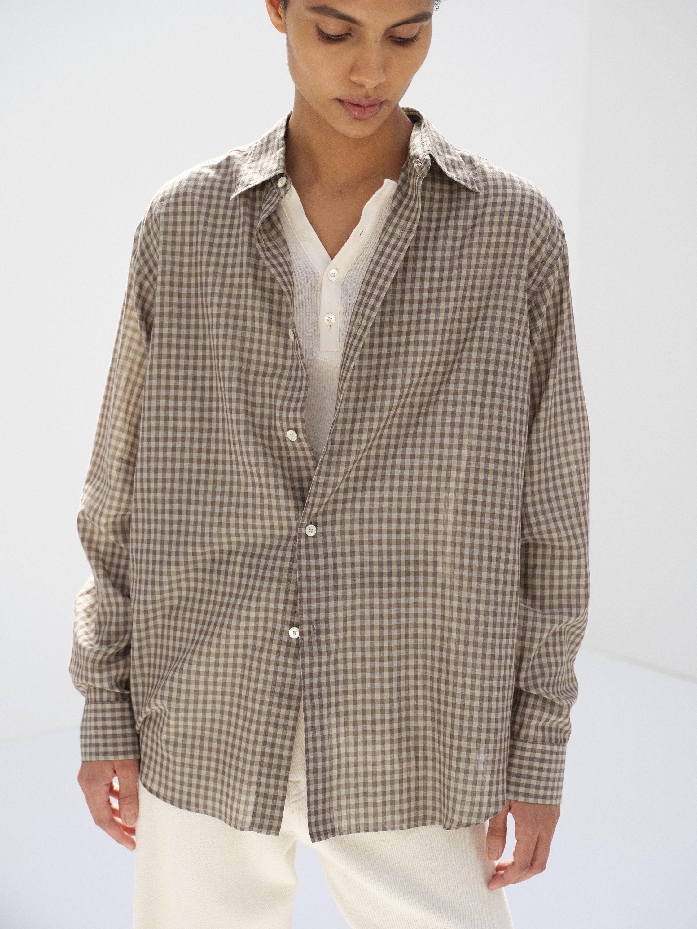 AIRY LIGHT COTTON CHECK SHIRT