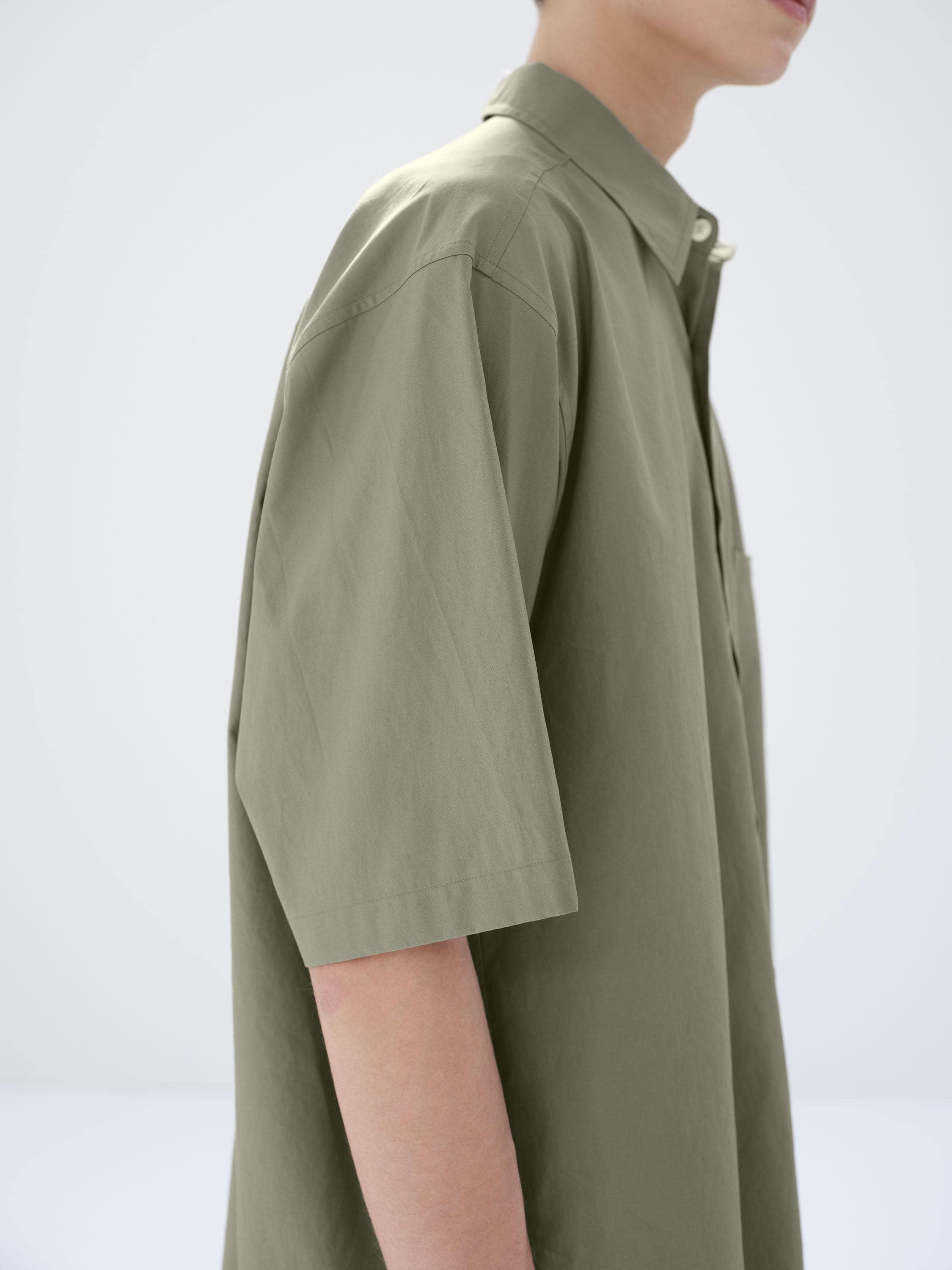 WASHED FINX TWILL BIG HALF SLEEVED SHIRT