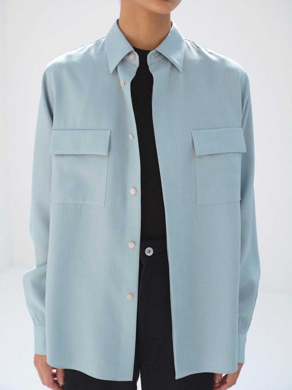 WOOL HERRINGBONE OVERSHIRT