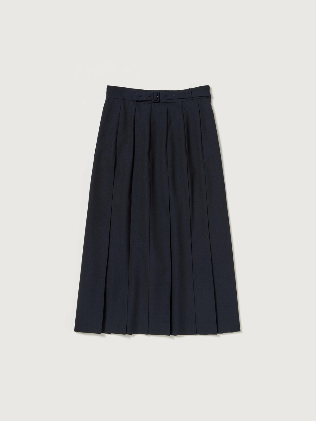 WOOL KID MOHAIR HOPSACK PLEATED SKIRT