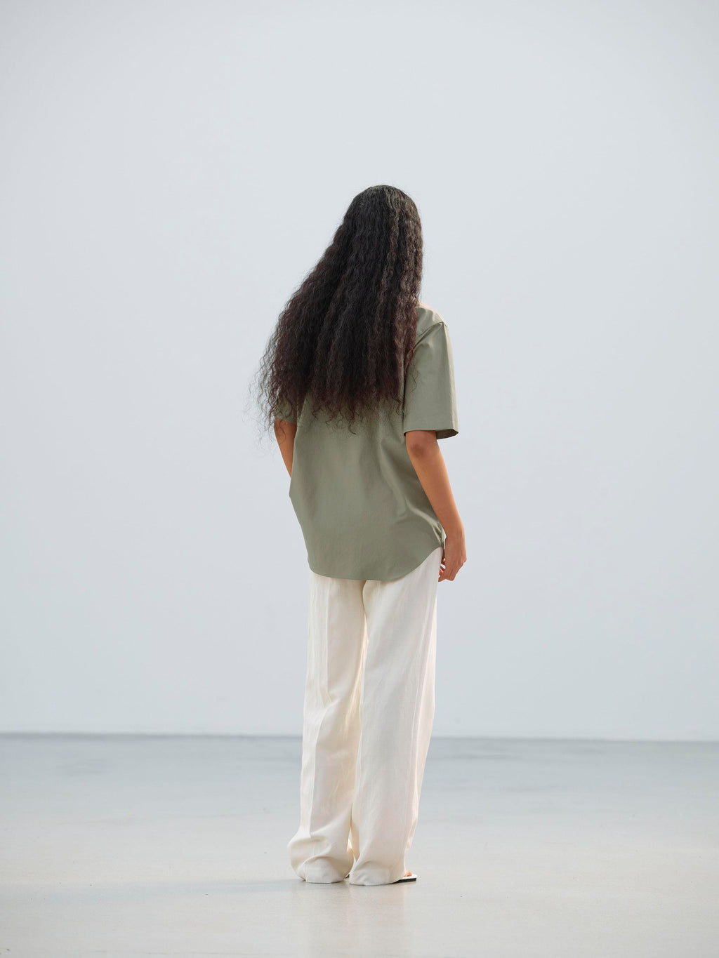 WASHED FINX TWILL HALF SLEEVED SHIRT