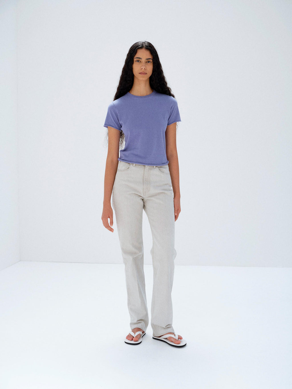 BRUSHED ORGANIC COTTON JERSEY TEE