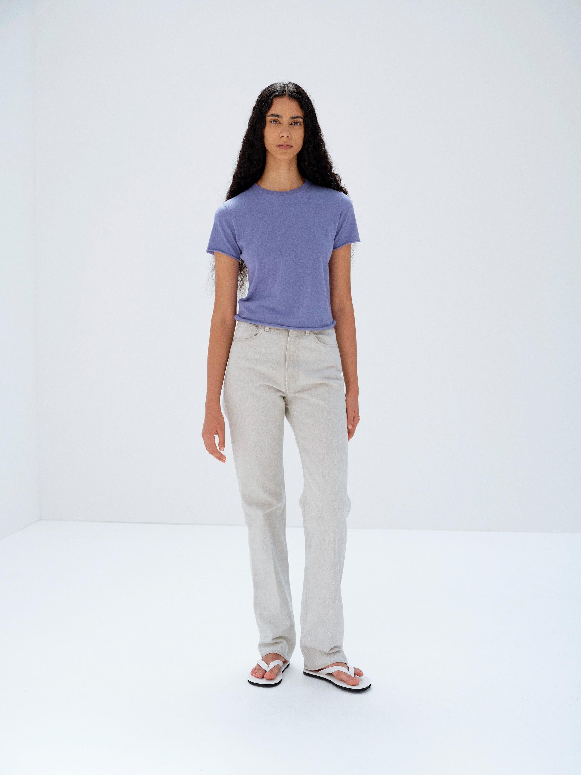 BRUSHED ORGANIC COTTON JERSEY TEE
