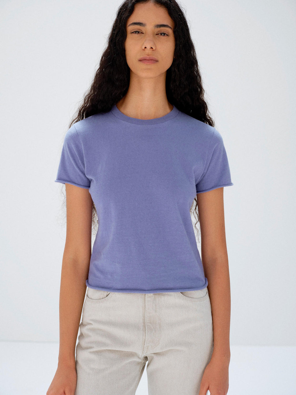 BRUSHED ORGANIC COTTON JERSEY TEE