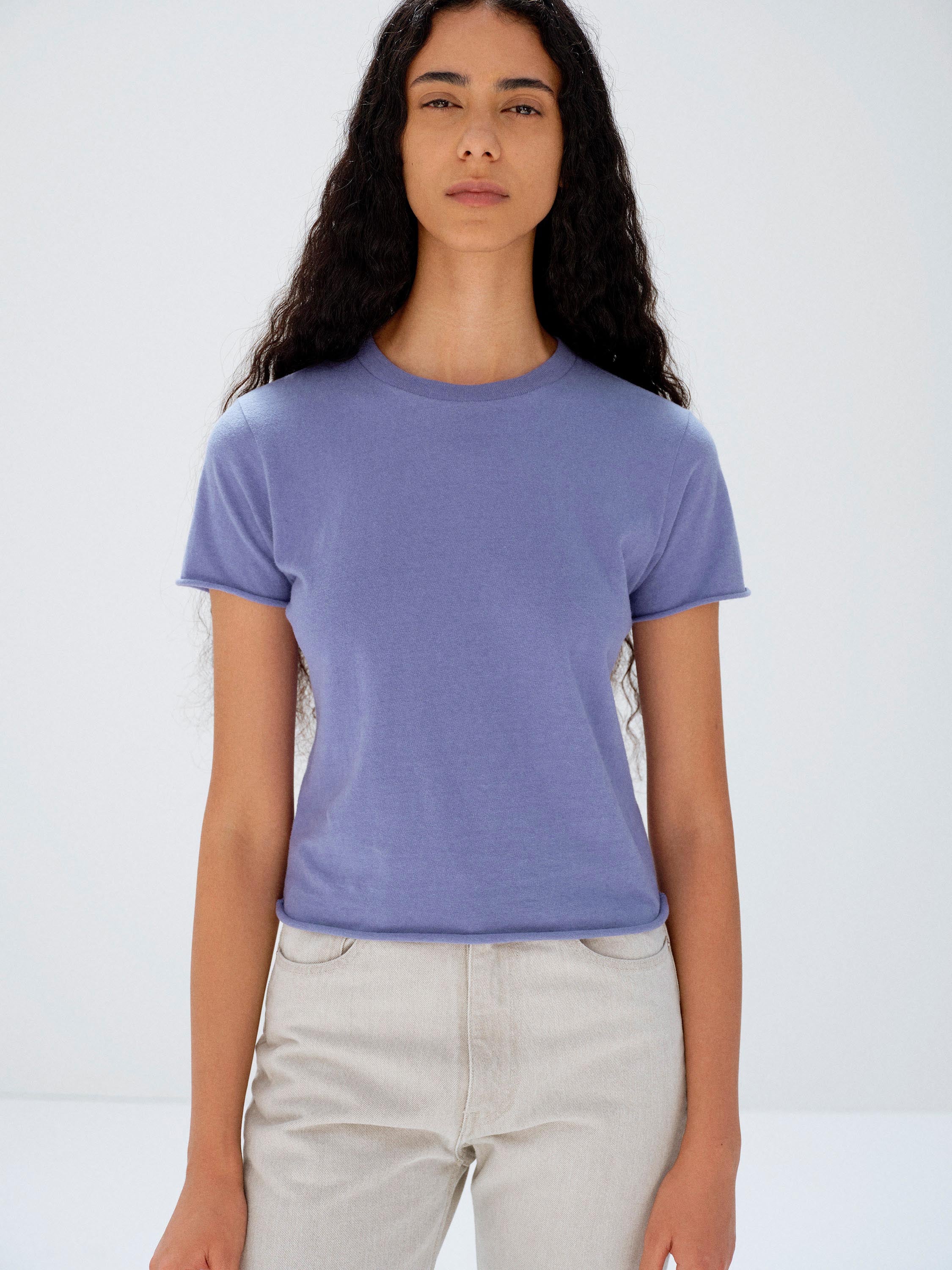 BRUSHED ORGANIC COTTON JERSEY TEE